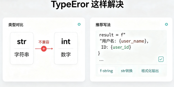 Python TypeError字符串与数字拼接类型错误完整解决教程