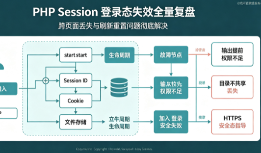 PHP Session 登录态失效、跨页面丢失、刷新重置问题全量复盘（原生PHP专属）