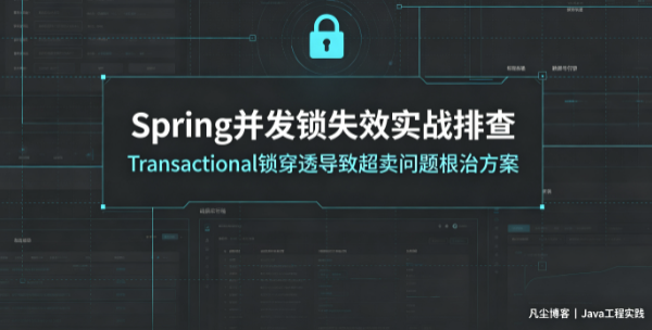 Spring并发锁失效实战排查：@Transactional锁穿透导致超卖问题根治方案